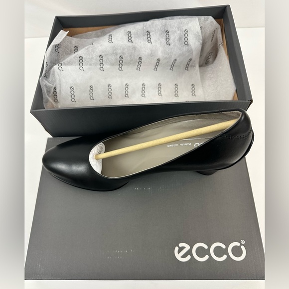 Ecco Sculptured 75 Sexy Black Leather Closed Toe Embossed Heel EU 41 US1… - Picture 10 of 12